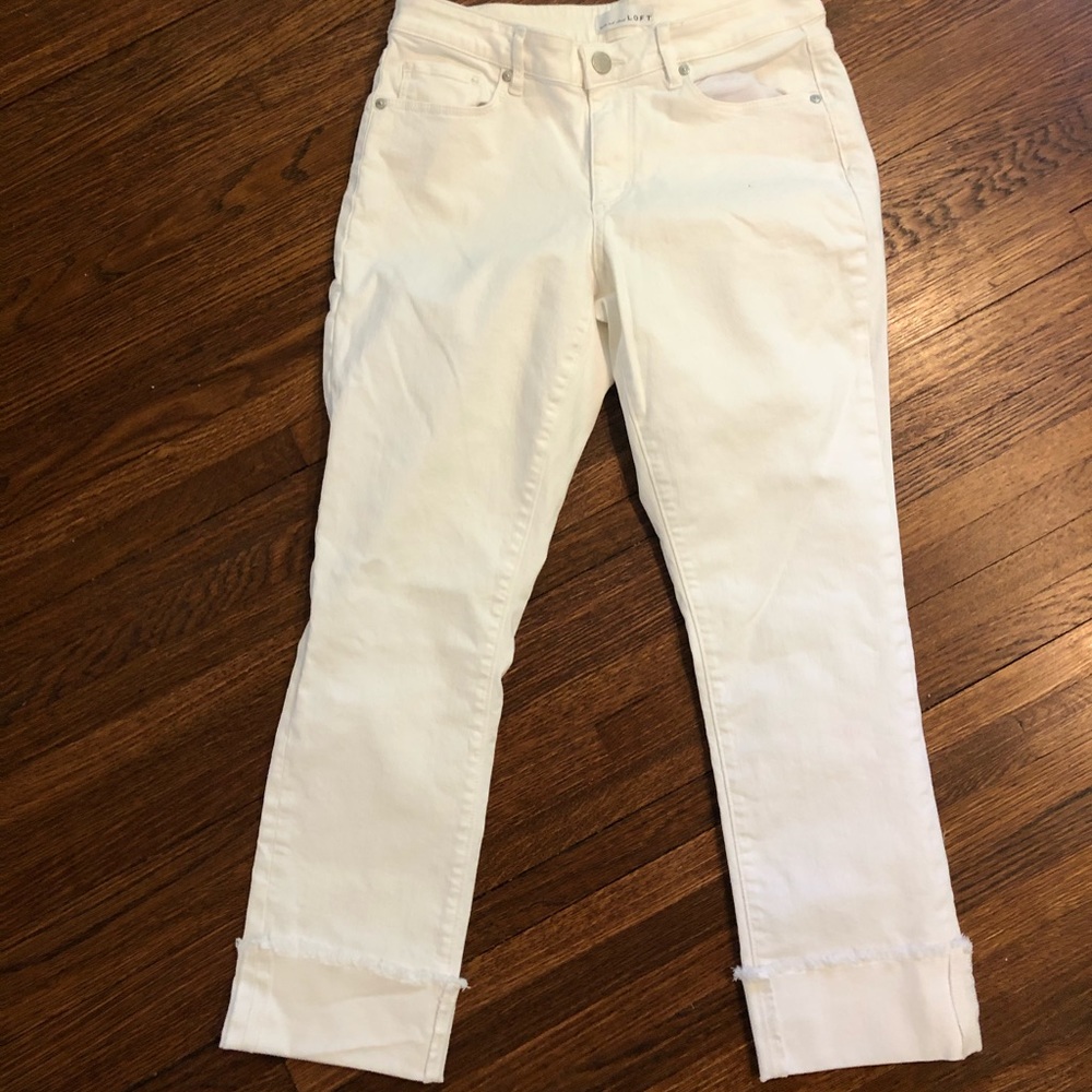 Loft White Crop Jeans